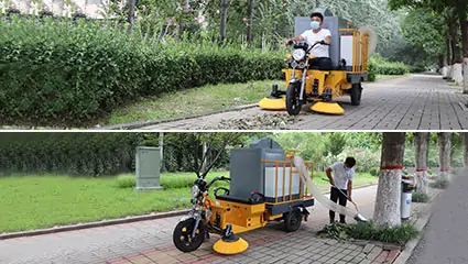 三輪樹(shù)葉收集車BY-T6工作模式