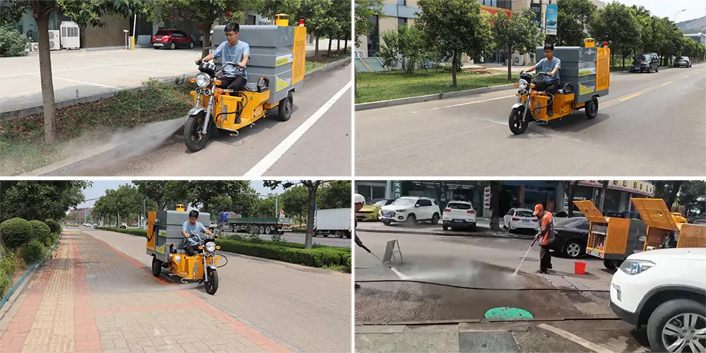 三輪高壓高溫清洗車_小區高壓高溫清洗車_物業小型高壓高溫沖洗車_園區高壓高溫清洗車